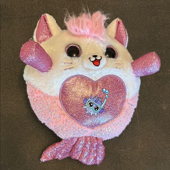 Rainbocorns Mermaidsorn Plush Cat Toy with Pink Sparkly - Picture 1 of 7